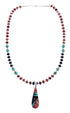 Native American Multicolor Inlay And Sterling Silver Bead Necklace Set JX125543